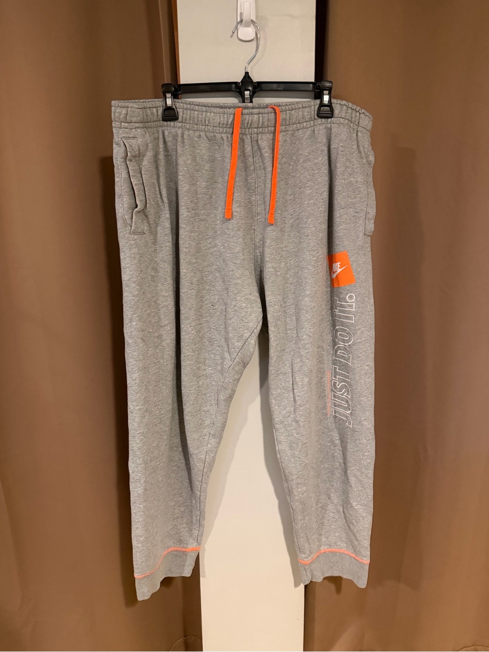 Mens nike joggers grey with embroidery